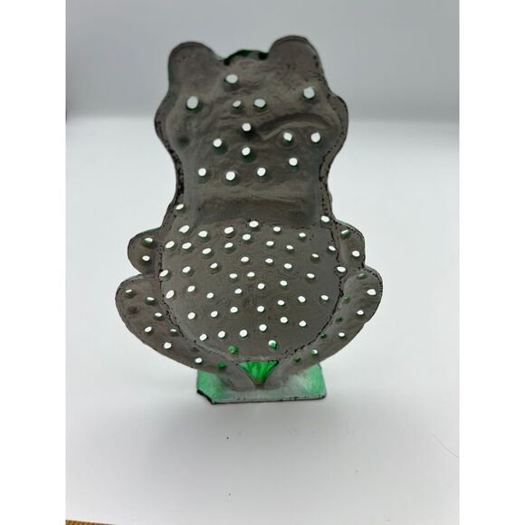 Vintage Green Frog Decorative Garden Ornament Handcrafted Ceramic Toad Figurine - Picture 6 of 7